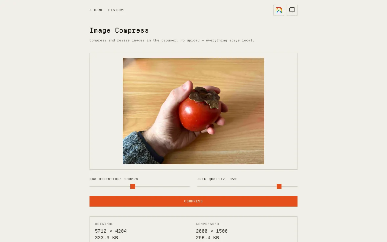 Screenshot of Image Compress