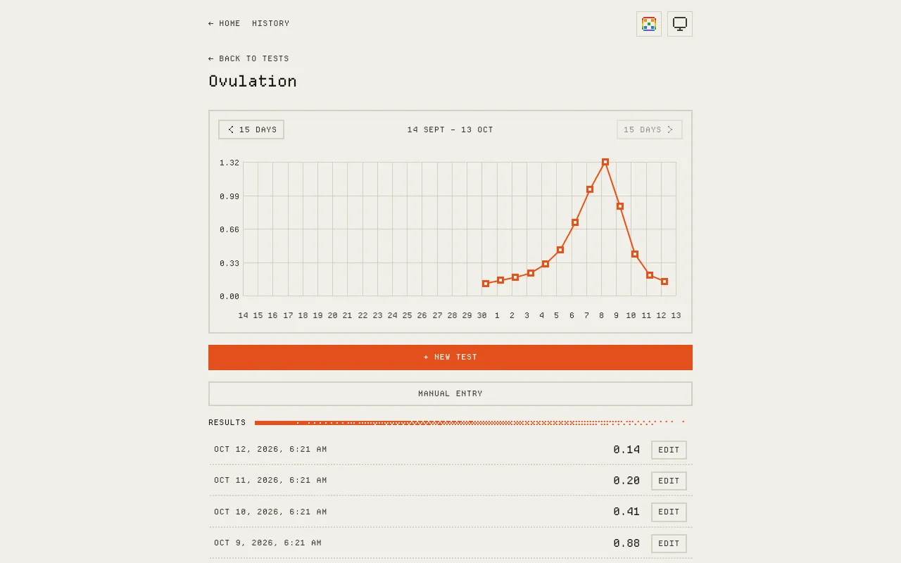 Screenshot of Lateral Flow Test Reader